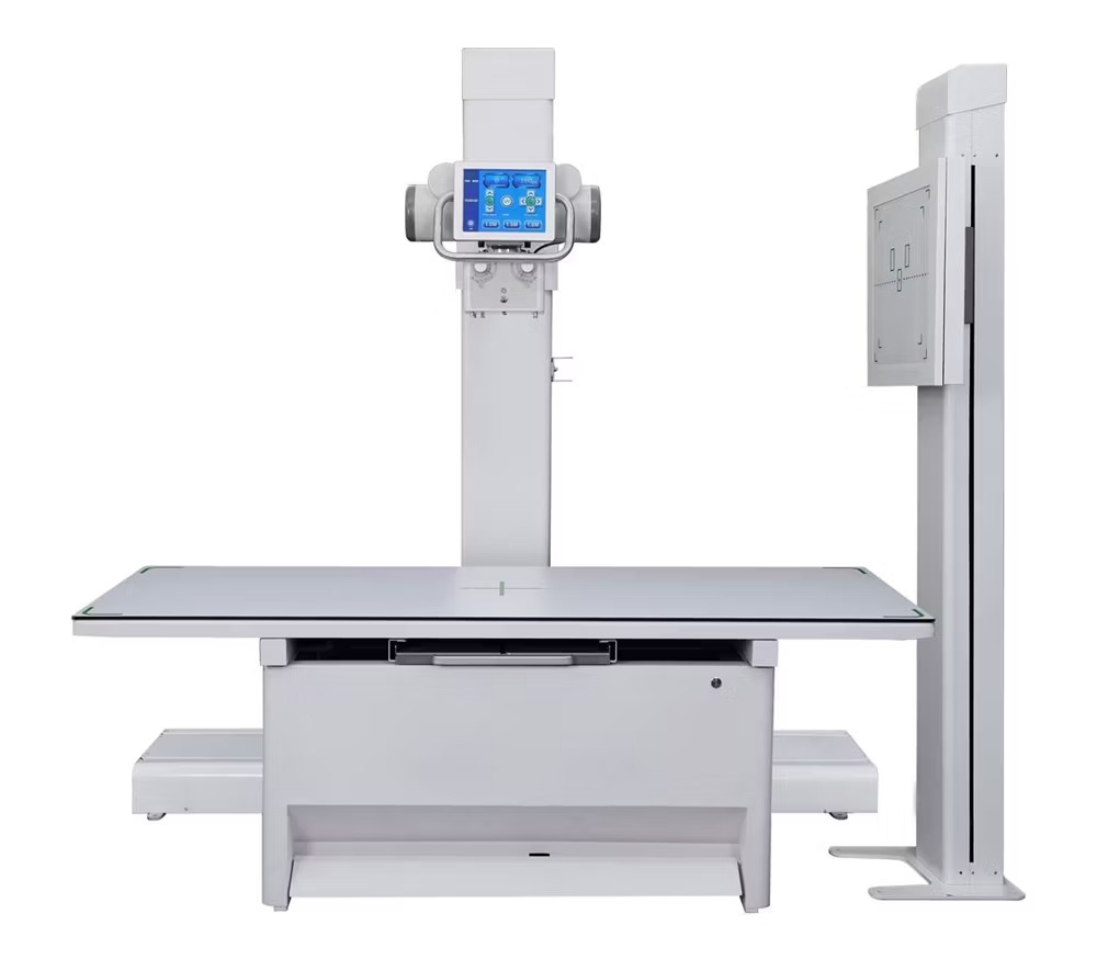 CEILING FREE FIXED X-RAY MACHINE WITH 6 WAY FLOATING TABLE AND BUCKY STAND